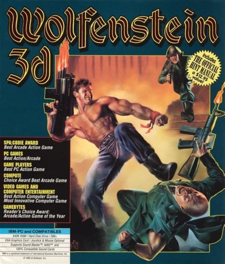 What was first popularized by the 1992 game Wolfenstein 3D?